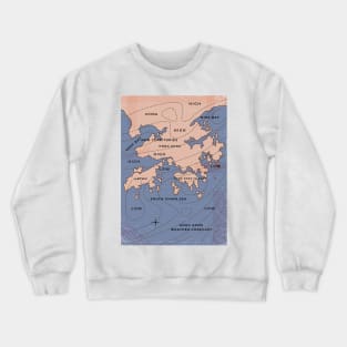 Hong Kong Vintage style weather map Crewneck Sweatshirt